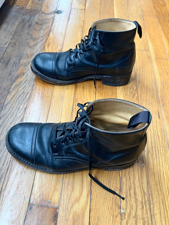Classic Black Leather Lace-Up Work Boots main image 4